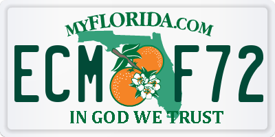 FL license plate ECMF72