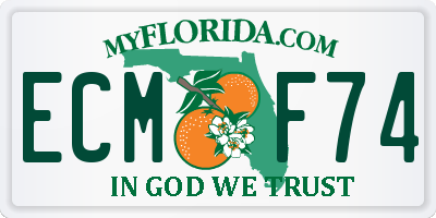 FL license plate ECMF74