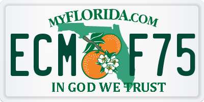 FL license plate ECMF75