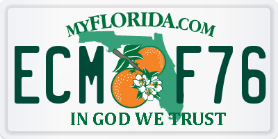 FL license plate ECMF76