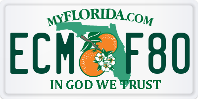 FL license plate ECMF80