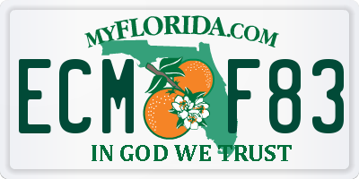 FL license plate ECMF83