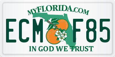 FL license plate ECMF85