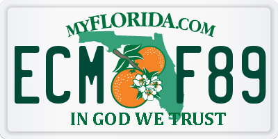 FL license plate ECMF89