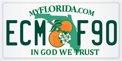 FL license plate ECMF90