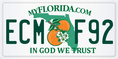 FL license plate ECMF92