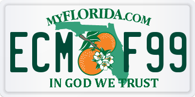 FL license plate ECMF99
