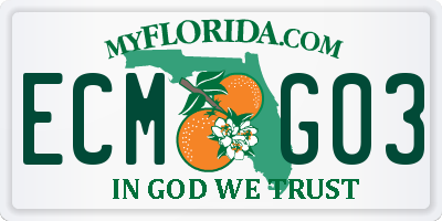 FL license plate ECMG03
