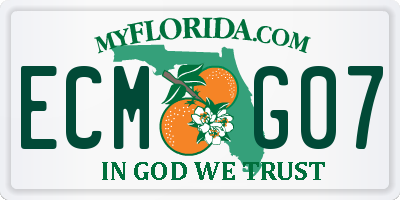 FL license plate ECMG07