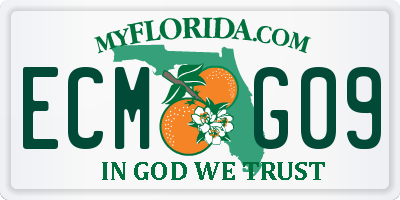 FL license plate ECMG09