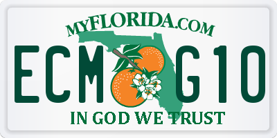 FL license plate ECMG10