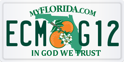 FL license plate ECMG12