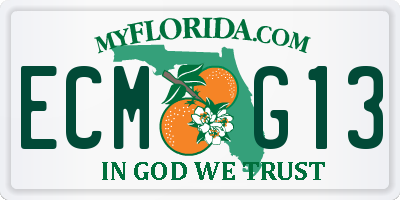 FL license plate ECMG13