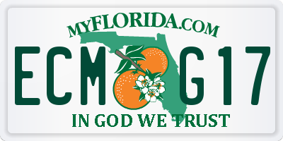 FL license plate ECMG17