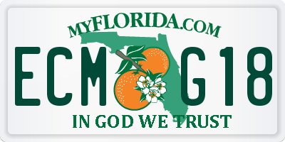 FL license plate ECMG18