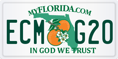 FL license plate ECMG20