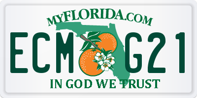 FL license plate ECMG21
