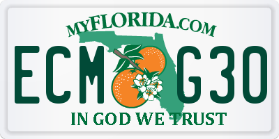FL license plate ECMG30