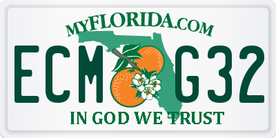 FL license plate ECMG32