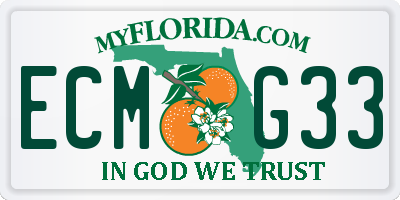 FL license plate ECMG33