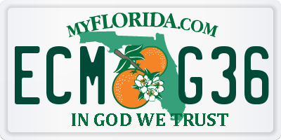 FL license plate ECMG36