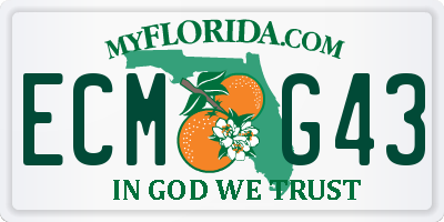 FL license plate ECMG43
