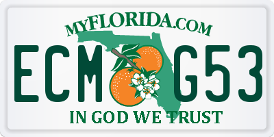 FL license plate ECMG53