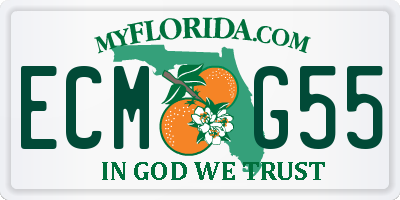 FL license plate ECMG55