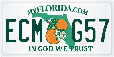 FL license plate ECMG57