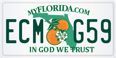 FL license plate ECMG59