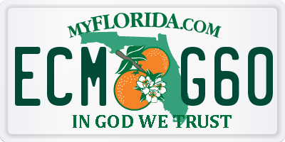 FL license plate ECMG60