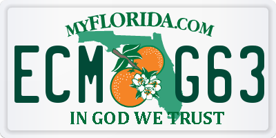 FL license plate ECMG63