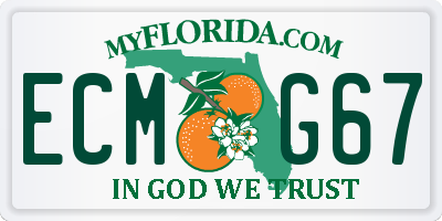 FL license plate ECMG67