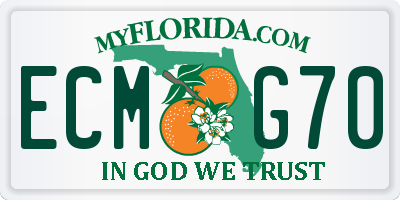 FL license plate ECMG70