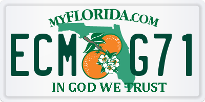 FL license plate ECMG71