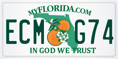 FL license plate ECMG74