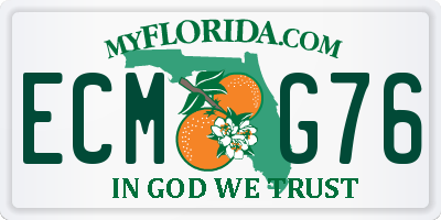 FL license plate ECMG76