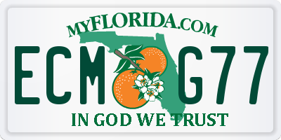 FL license plate ECMG77