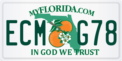 FL license plate ECMG78