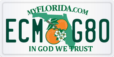 FL license plate ECMG80