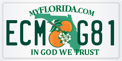 FL license plate ECMG81