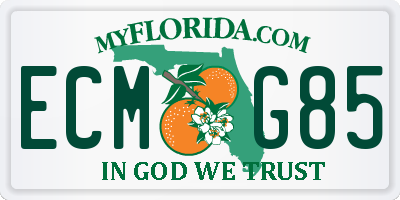 FL license plate ECMG85