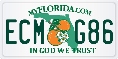 FL license plate ECMG86
