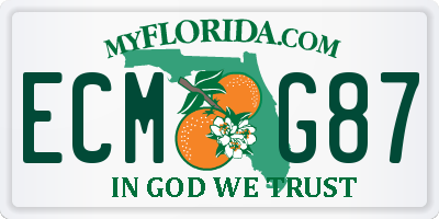 FL license plate ECMG87