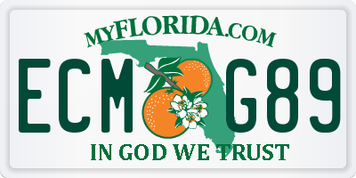 FL license plate ECMG89