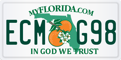 FL license plate ECMG98
