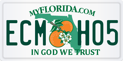 FL license plate ECMH05