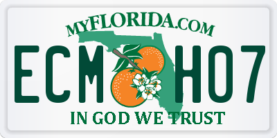 FL license plate ECMH07