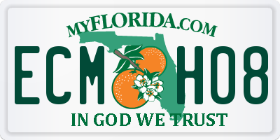 FL license plate ECMH08