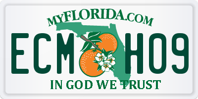 FL license plate ECMH09
